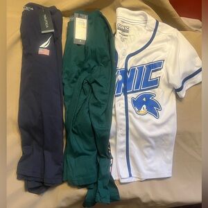 NWT Bundle of 3 Boy Shirts Size 8 Sonic Tommy Hilfiger Nautica
